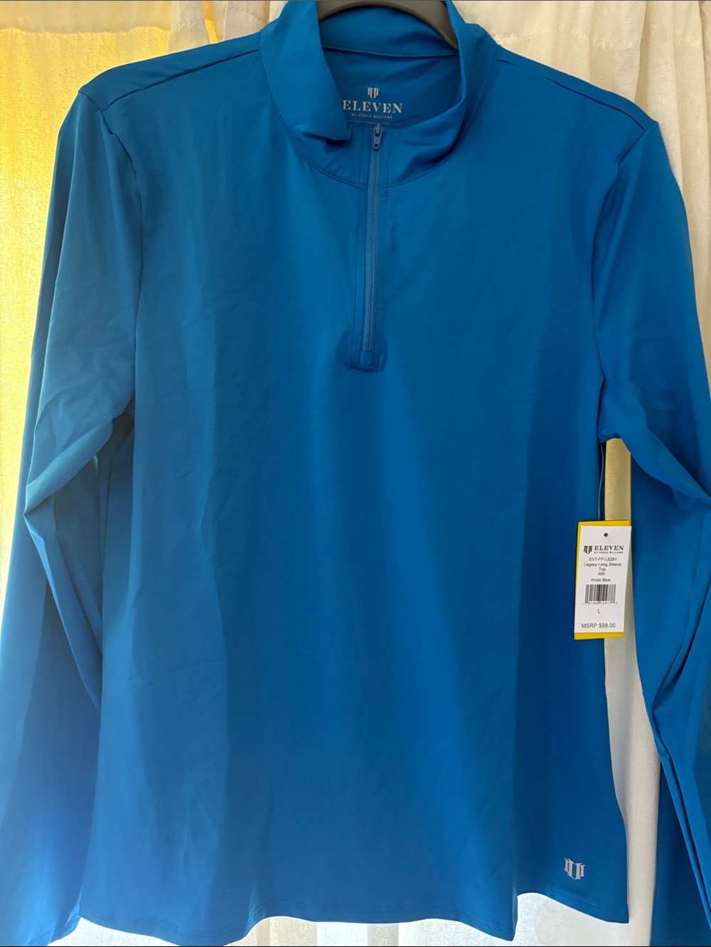 Eleven by Venus Williams legacy long sleeve top Arctic blue large NWT